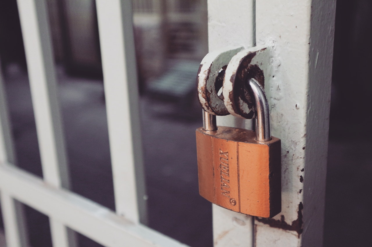 iron gate with lock